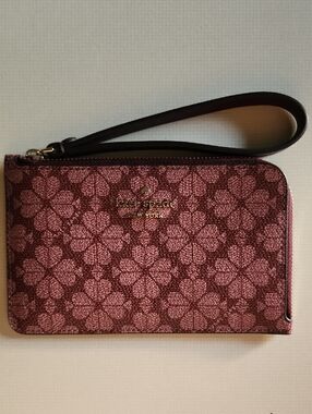 Kate Spade Rose Pink Floral Jacquard Wristlet